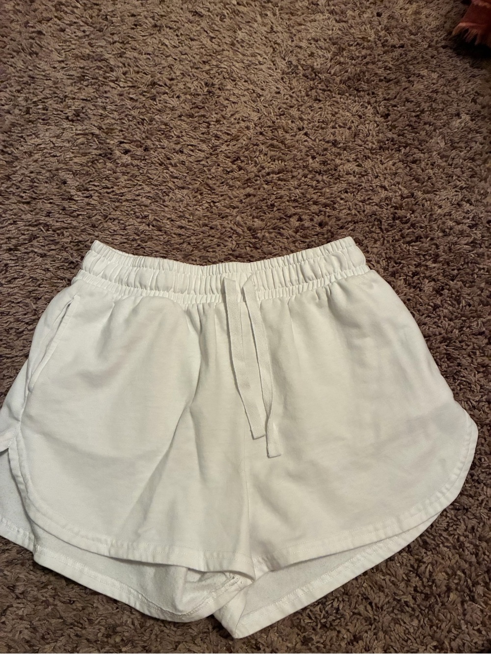 rebels White Drawstring Athletic Lounge Shorts